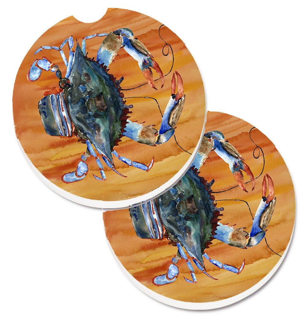 Crab Set of 2 Cup Holder Car Coasters 8144CARC by Caroline&#39;s Treasures