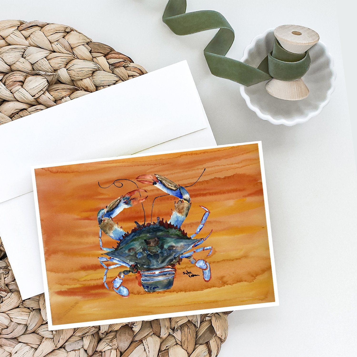 Female Blue Crab Spicy Hot Greeting Cards and Envelopes Pack of 8 - the-store.com