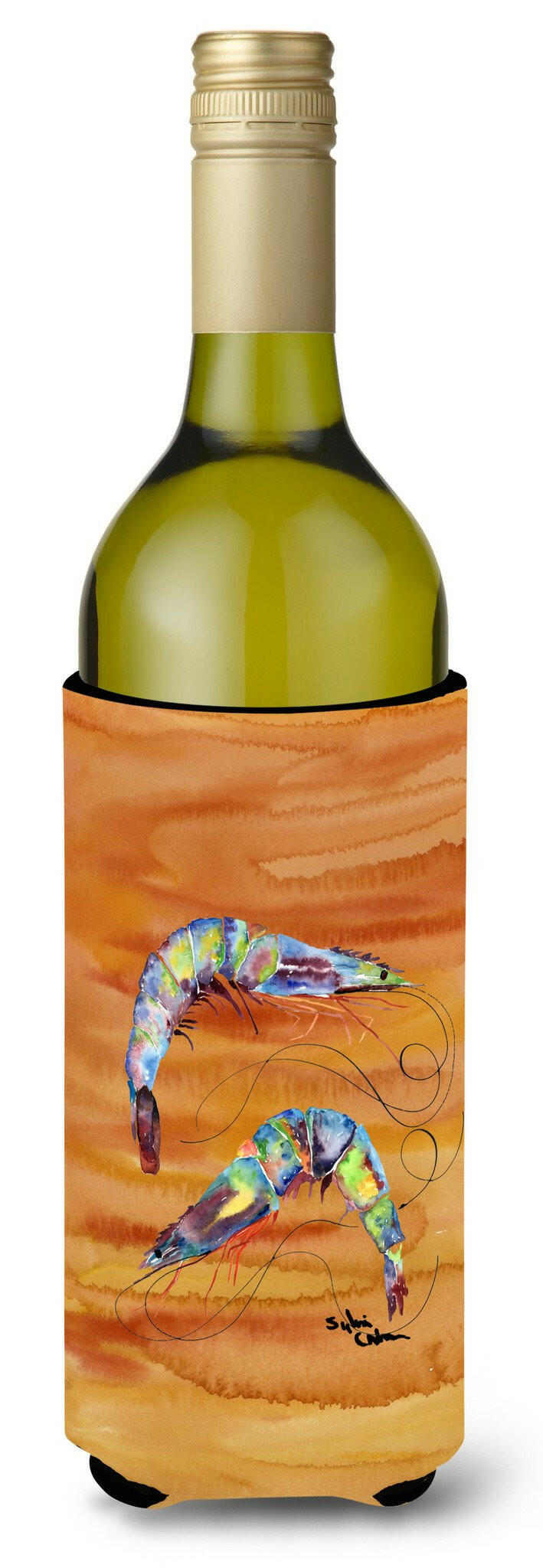 Shrimp Spicy Hot Wine Bottle Beverage Insulator Beverage Insulator Hugger by Caroline&#39;s Treasures