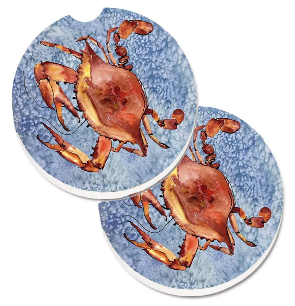 Crab Set of 2 Cup Holder Car Coasters 8147CARC by Caroline&#39;s Treasures