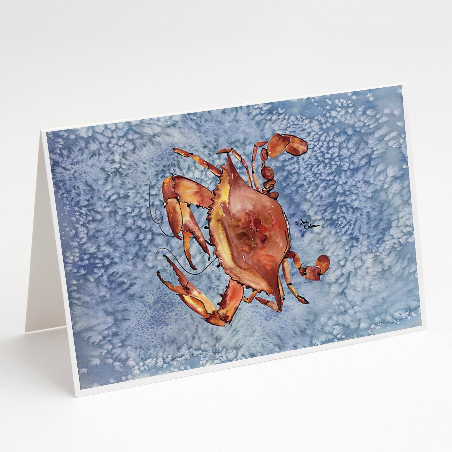 Buy this Cooked Crab Cool Blue Water Greeting Cards and Envelopes Pack of 8