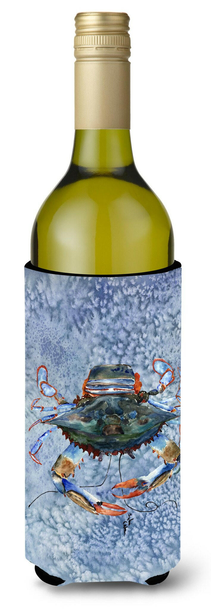 Female Blue Crab Cool Blue Water Wine Bottle Beverage Insulator Beverage Insulator Hugger by Caroline&#39;s Treasures