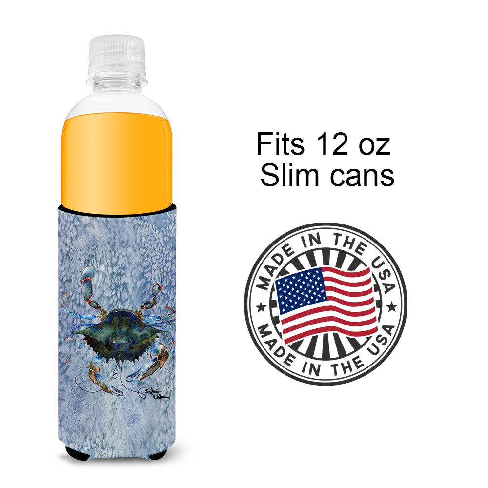 Male Blue Crab Cool Blue Water Ultra Beverage Insulators for slim cans 8151MUK.