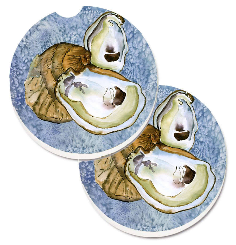 Oyster Set of 2 Cup Holder Car Coasters 8152CARC by Caroline&#39;s Treasures