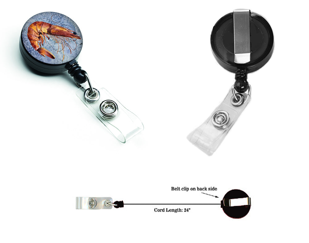 Cooked Shrimp Cool Blue Water Retractable Badge Reel 8153BR  the-store.com.