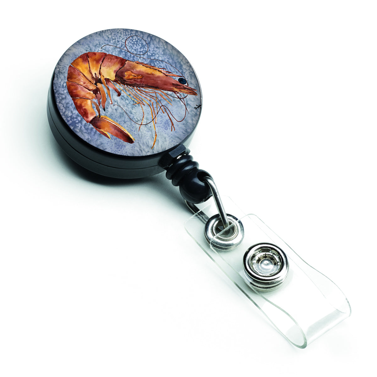 Cooked Shrimp Cool Blue Water Retractable Badge Reel 8153BR