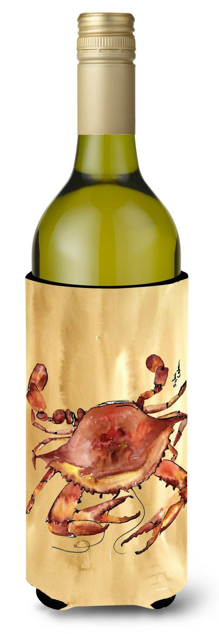 Cooked Crab Sandy Beach Wine Bottle Beverage Insulator Beverage Insulator Hugger by Caroline&#39;s Treasures