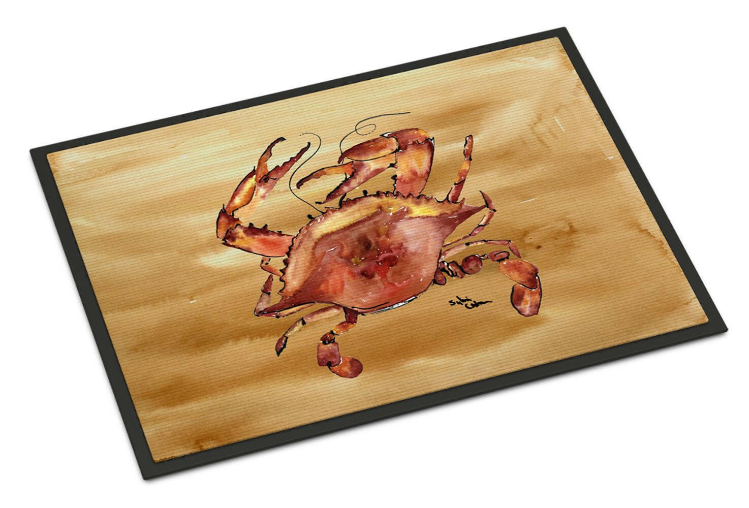 Cooked Crab Sandy Beach Indoor or Outdoor Mat 18x27 - the-store.com