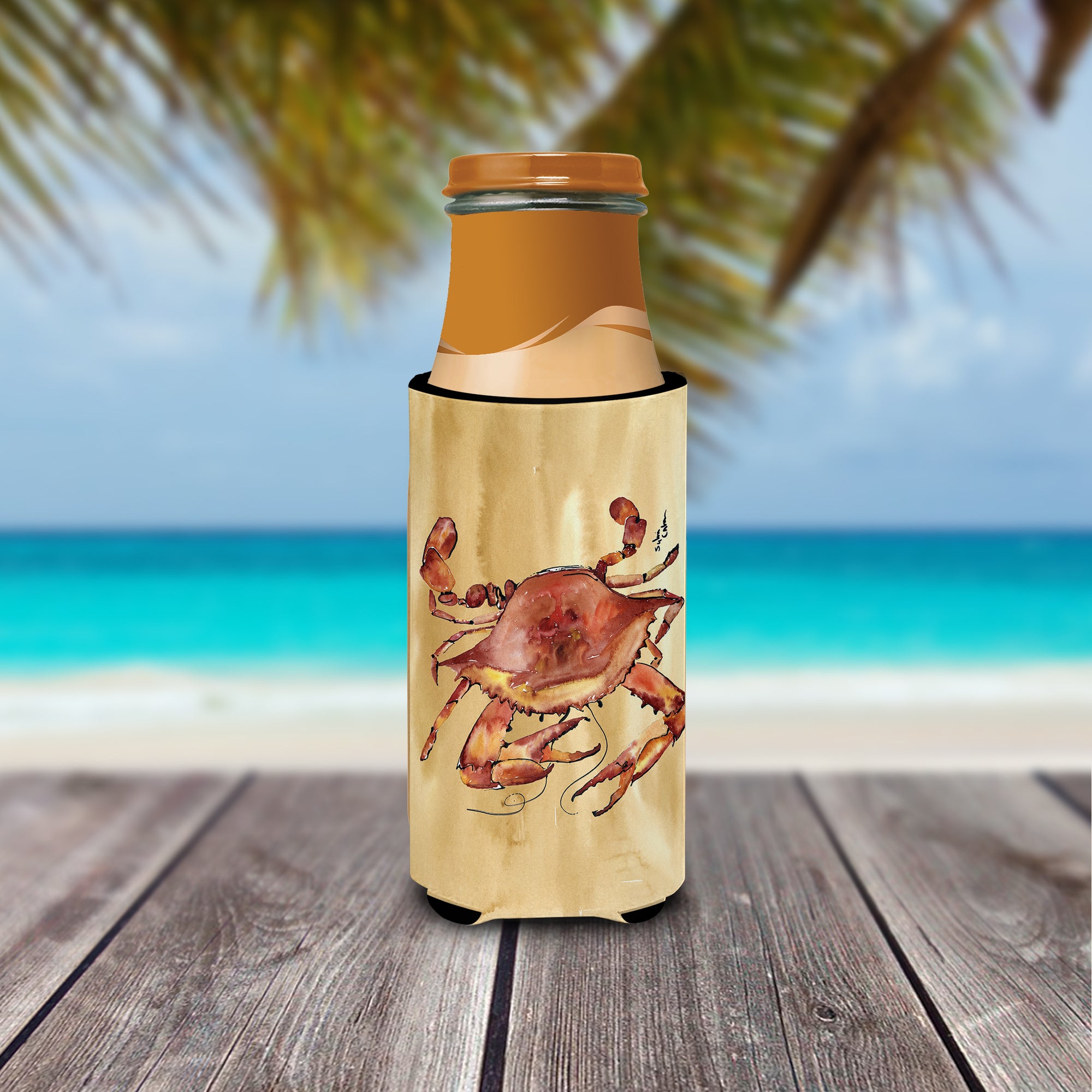 Cooked Crab Sandy Beach Ultra Beverage Insulators for slim cans 8154MUK.