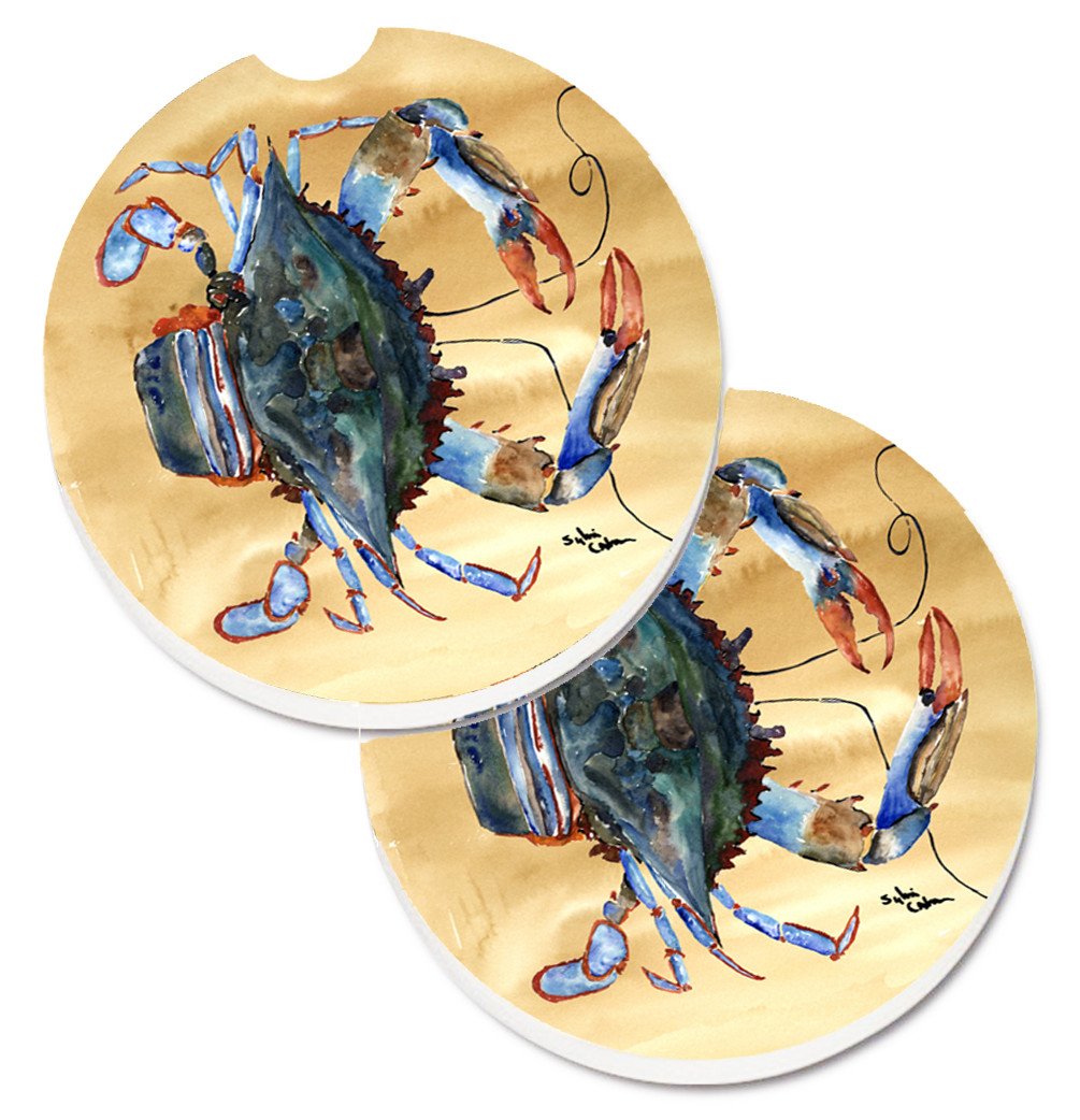 Crab Set of 2 Cup Holder Car Coasters 8156CARC by Caroline&#39;s Treasures