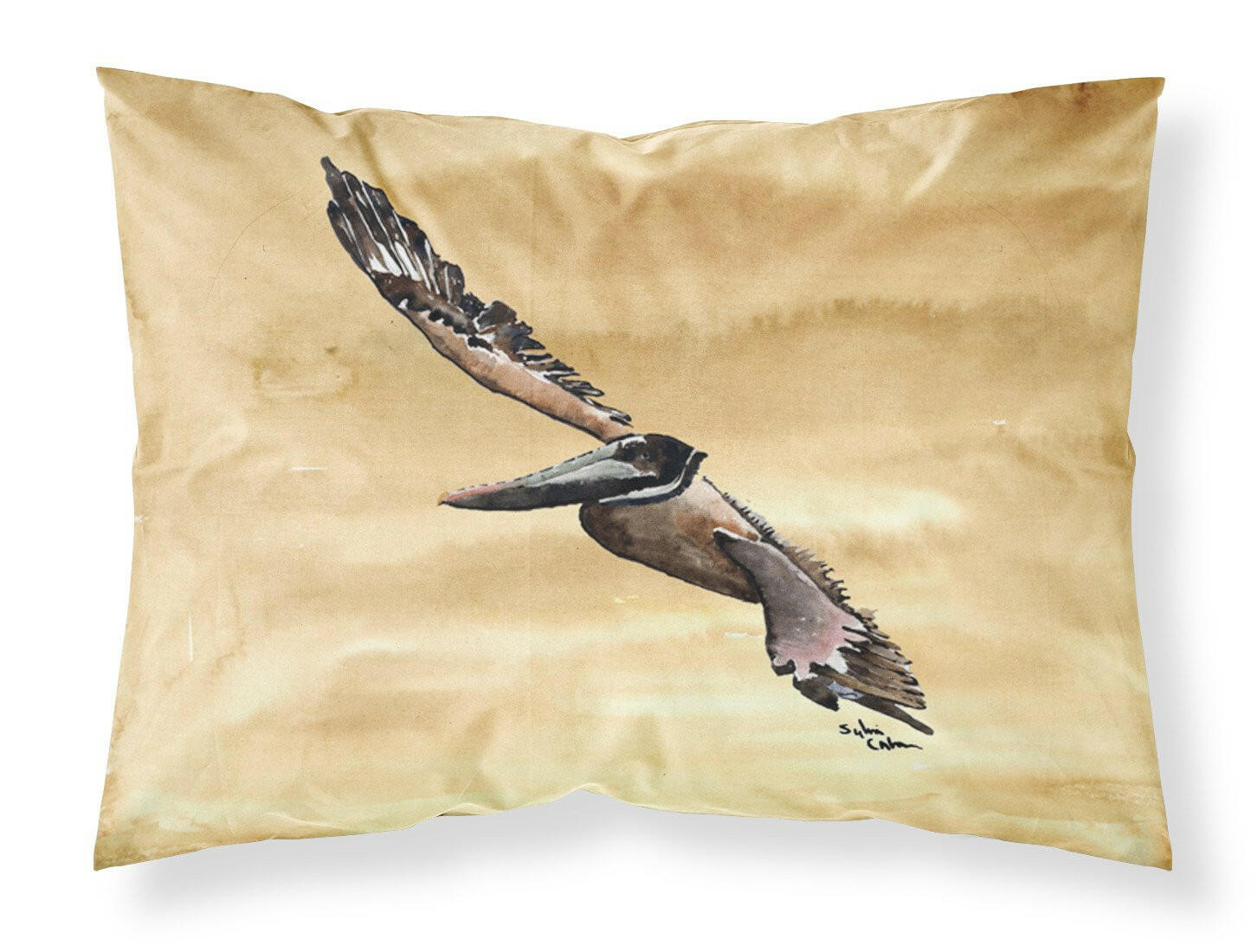 Flying Brown Pelican Moisture wicking Fabric standard pillowcase by Caroline's Treasures