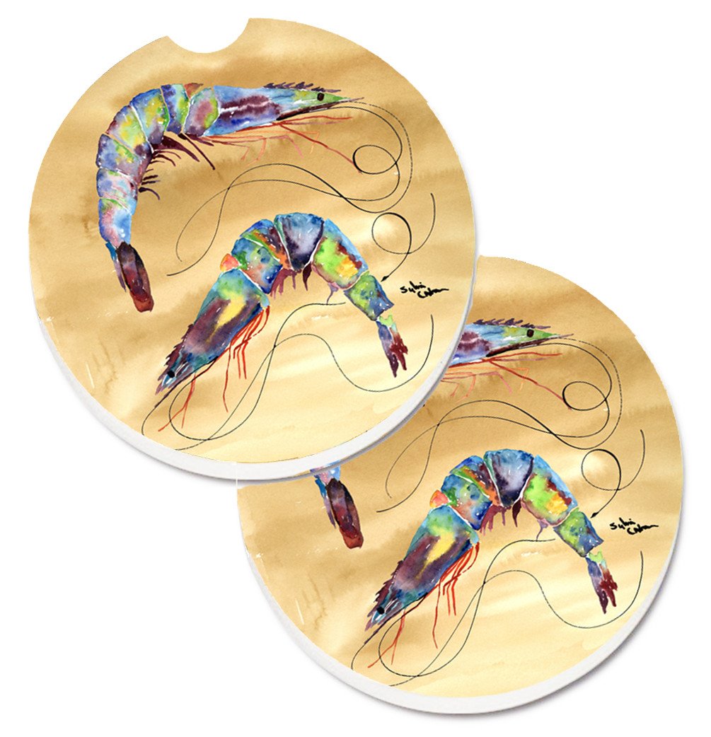 Shrimp Set of 2 Cup Holder Car Coasters 8158CARC by Caroline&#39;s Treasures