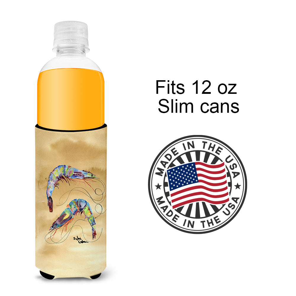 Shrimp  Sandy Beach Ultra Beverage Insulators for slim cans 8158MUK.