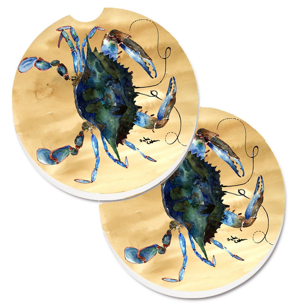 Crab Set of 2 Cup Holder Car Coasters 8159CARC by Caroline&#39;s Treasures