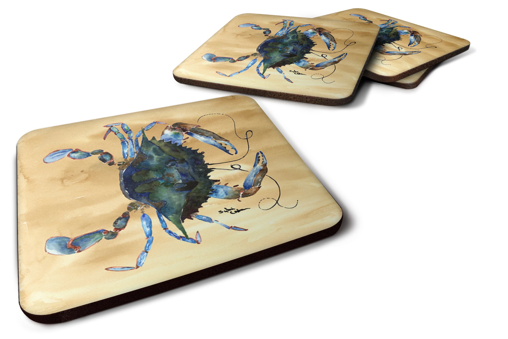Set of 4 Crab Foam Coasters - the-store.com