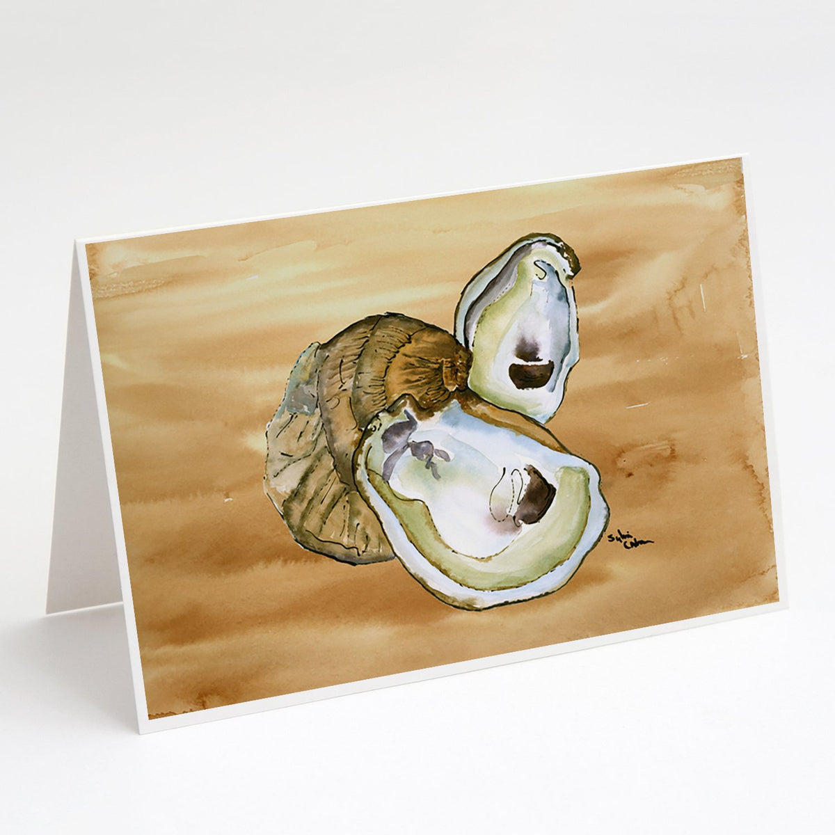 Buy this Oyster  Sandy Beach Greeting Cards and Envelopes Pack of 8
