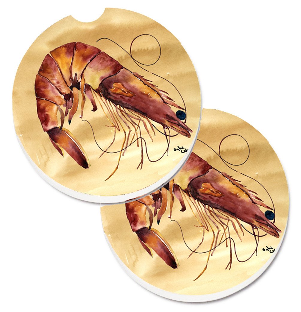 Shrimp Set of 2 Cup Holder Car Coasters 8161CARC by Caroline&#39;s Treasures