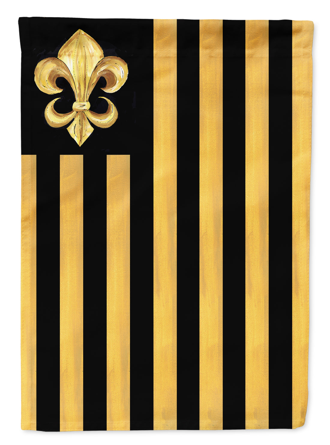 Black and Gold Fleur de lis Nation Flag Canvas House Size  the-store.com.