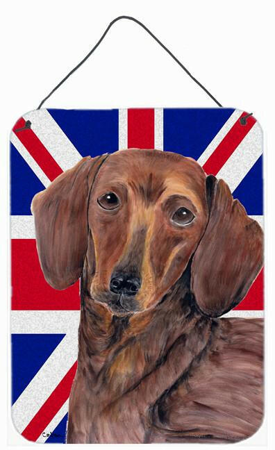 Dachshund with English Union Jack British Flag Wall or Door Hanging Prints SC9825DS1216 by Caroline&#39;s Treasures