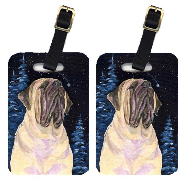 Starry Night Mastiff Luggage Tags Pair of 2 by Caroline&#39;s Treasures