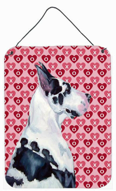 Great Dane Hearts Love and Valentine's Day Portrait Wall or Door Hanging Prints by Caroline's Treasures