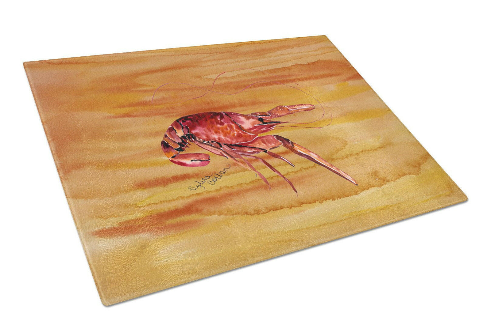 Crawfish Hot and Spicy Glass Cutting Board by Caroline's Treasures