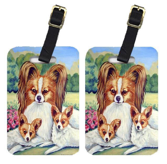 Pair of 2 Papillon Momma&#39;s Love Luggage Tags by Caroline&#39;s Treasures