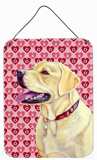Labrador Hearts Love and Valentine&#39;s Day Portrait Wall or Door Hanging Prints by Caroline&#39;s Treasures