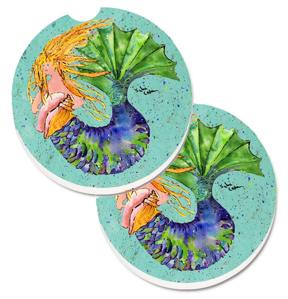 Mermaid Set of 2 Cup Holder Car Coasters 8336CARC by Caroline's Treasures