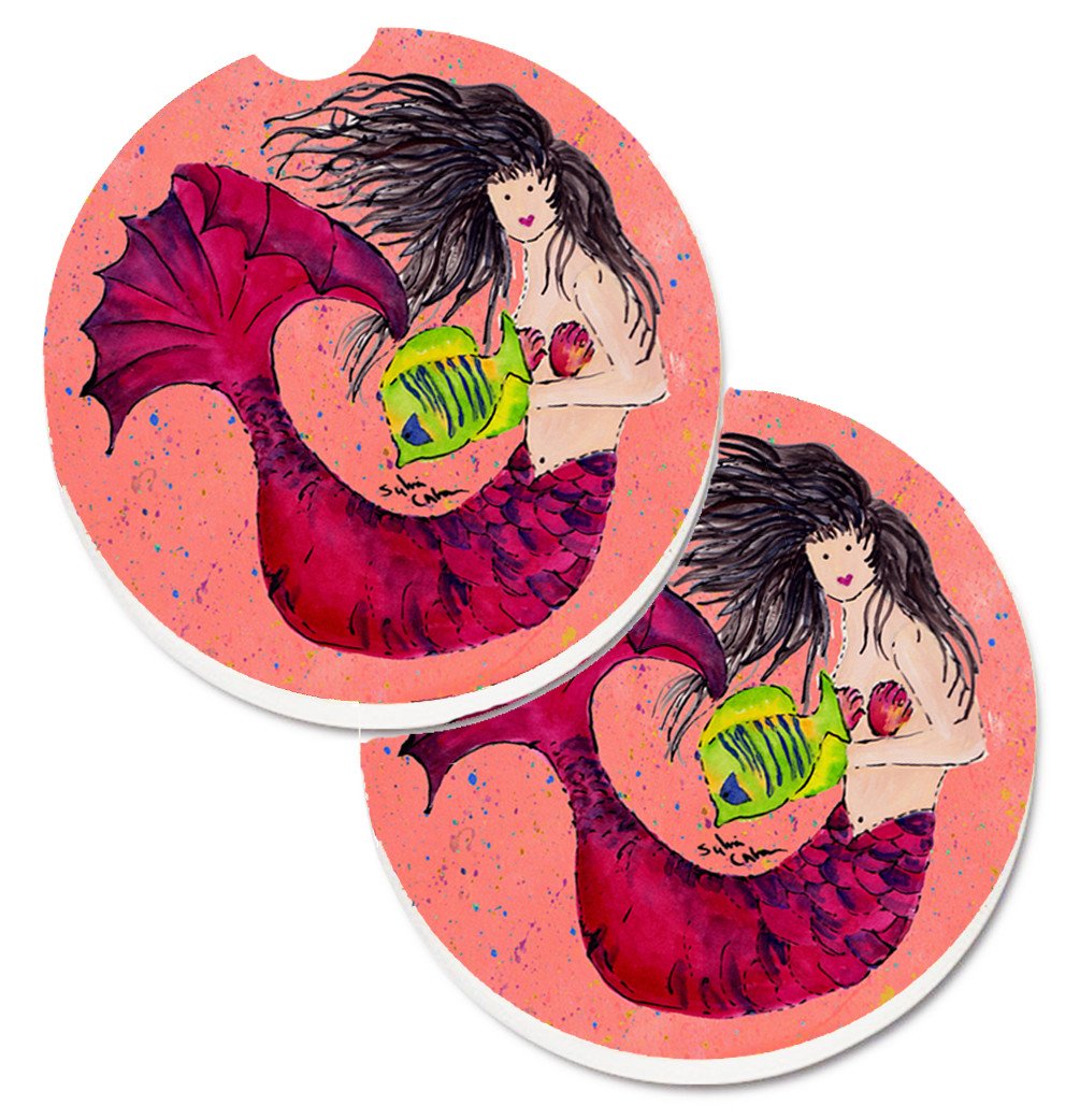 Mermaid Set of 2 Cup Holder Car Coasters 8338CARC by Caroline&#39;s Treasures