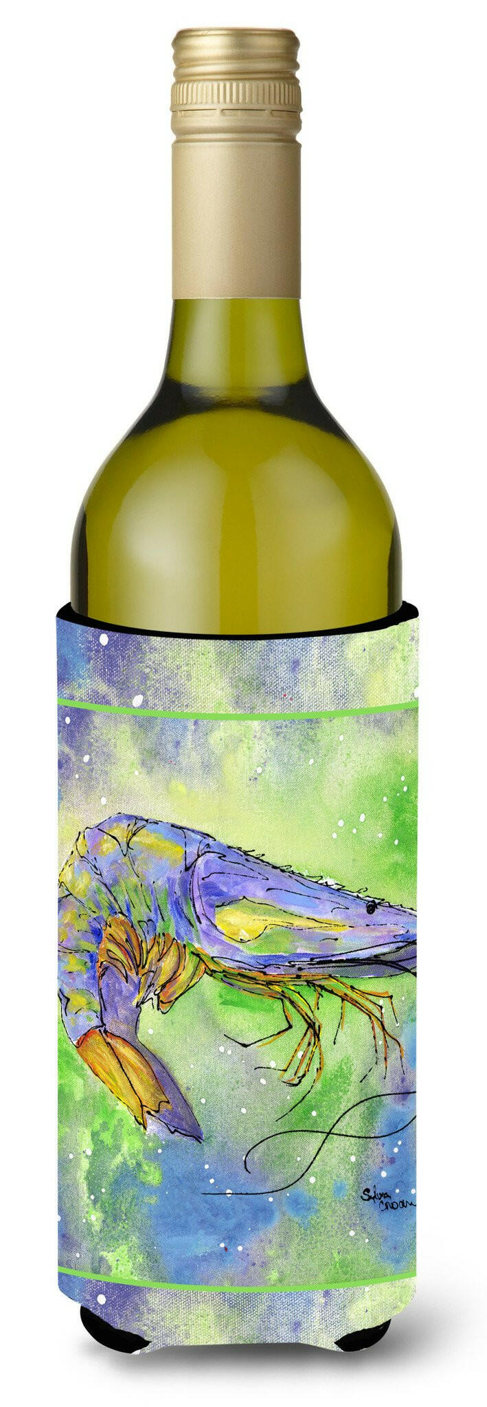 Shrimp Wine Bottle Beverage Insulator Beverage Insulator Hugger by Caroline&#39;s Treasures