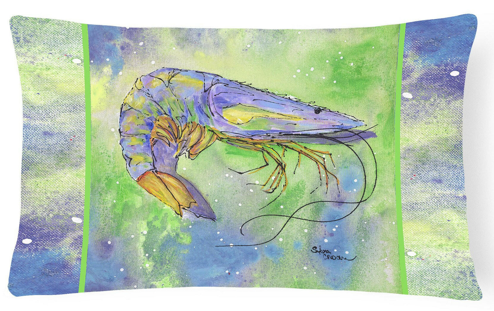 Shrimp   Canvas Fabric Decorative Pillow by Caroline's Treasures