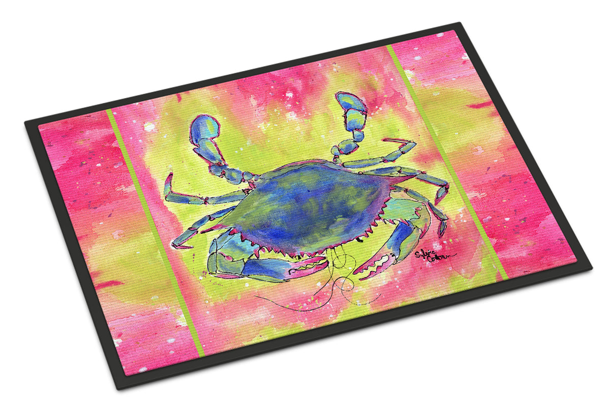Bright Pink and Blue Crab Indoor or Outdoor Mat 18x27 8343 Doormat - the-store.com