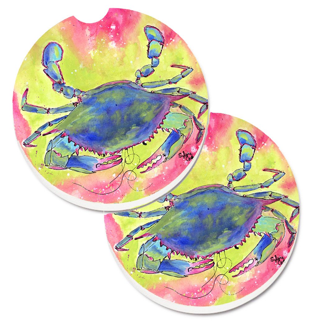 Crab Set of 2 Cup Holder Car Coasters 8343CARC by Caroline&#39;s Treasures