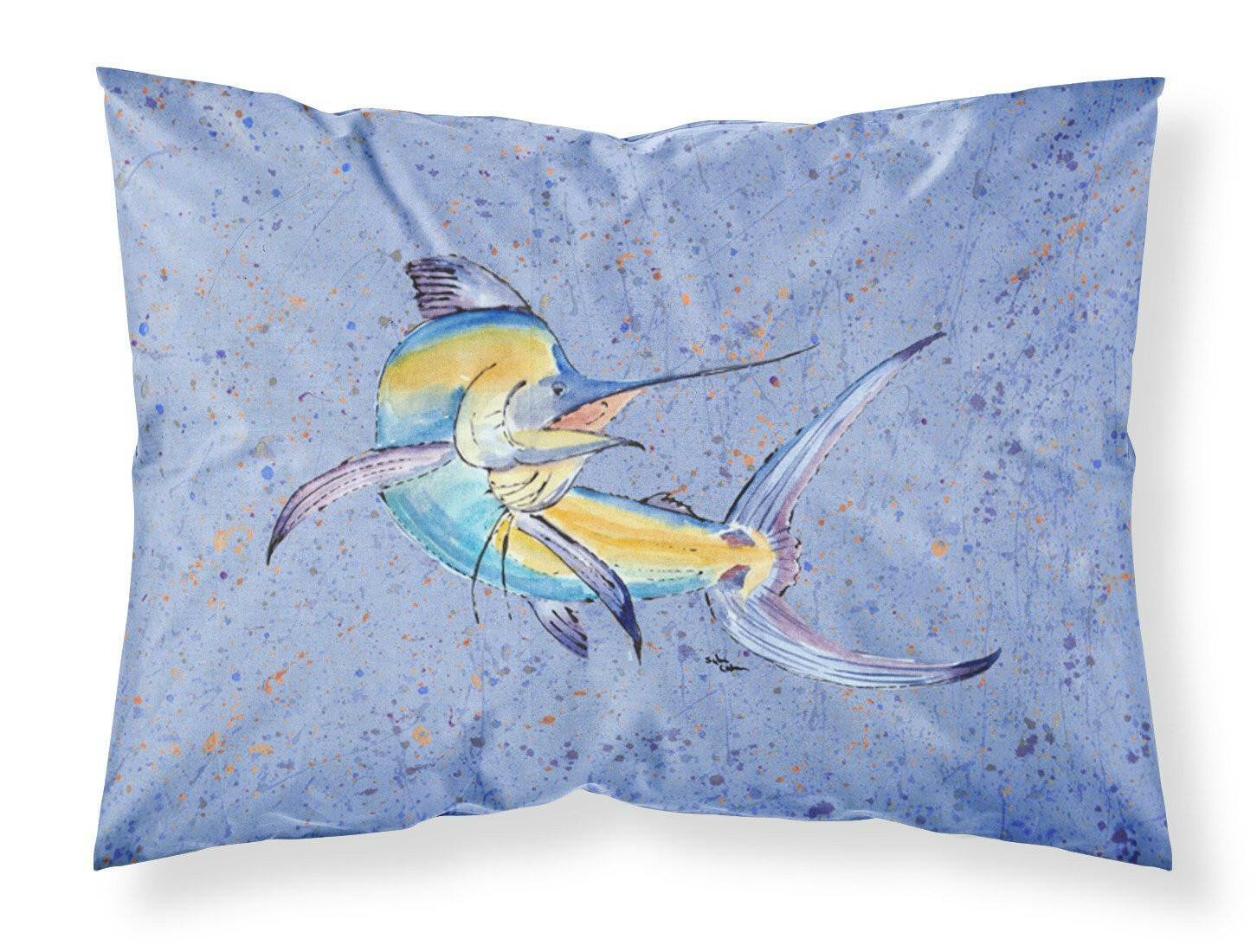 Blue Marlin Moisture wicking Fabric standard pillowcase by Caroline's Treasures