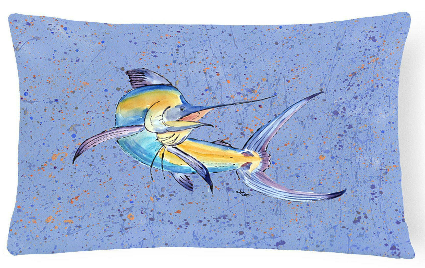 Blue Marlin   Canvas Fabric Decorative Pillow by Caroline's Treasures