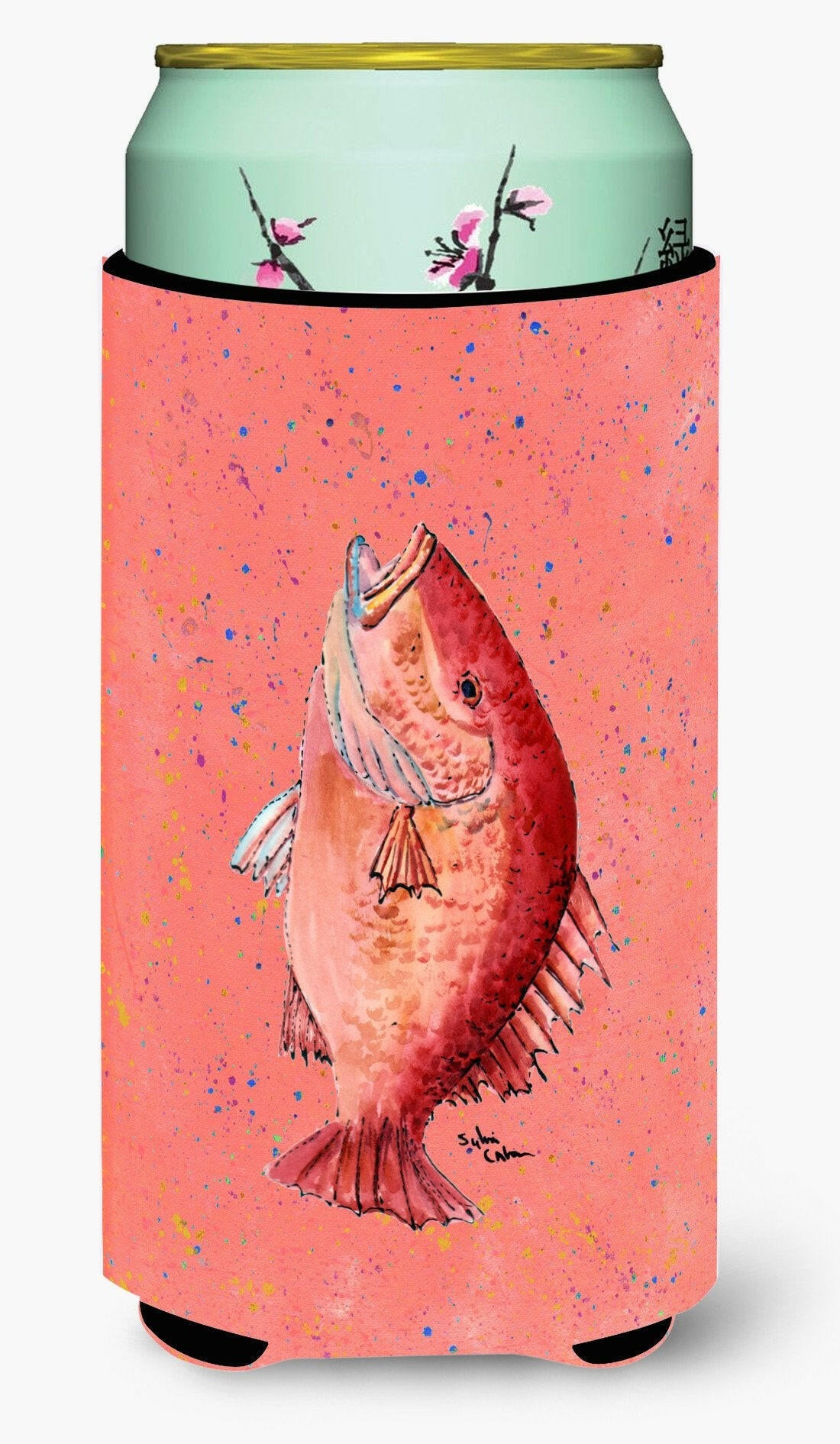 Fish Strawberry Snapper  Tall Boy Beverage Insulator Beverage Insulator Hugger by Caroline&#39;s Treasures