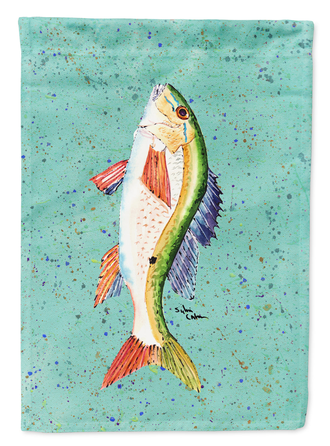 Fish Mutton Snapper Flag Canvas House Size  the-store.com.