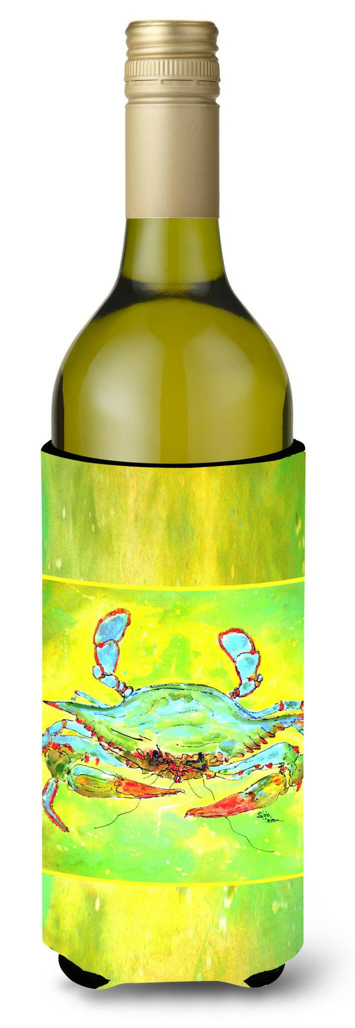 Crab Wine Bottle Beverage Insulator Beverage Insulator Hugger by Caroline&#39;s Treasures