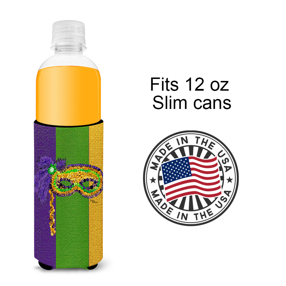 Mardi Gras Mask Ultra Beverage Insulators for slim cans 8362MUK
