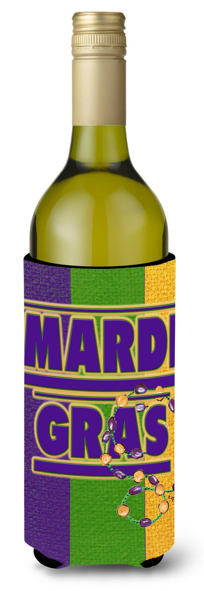 Mardi Gras Wine Bottle Beverage Insulator Beverage Insulator Hugger by Caroline&#39;s Treasures
