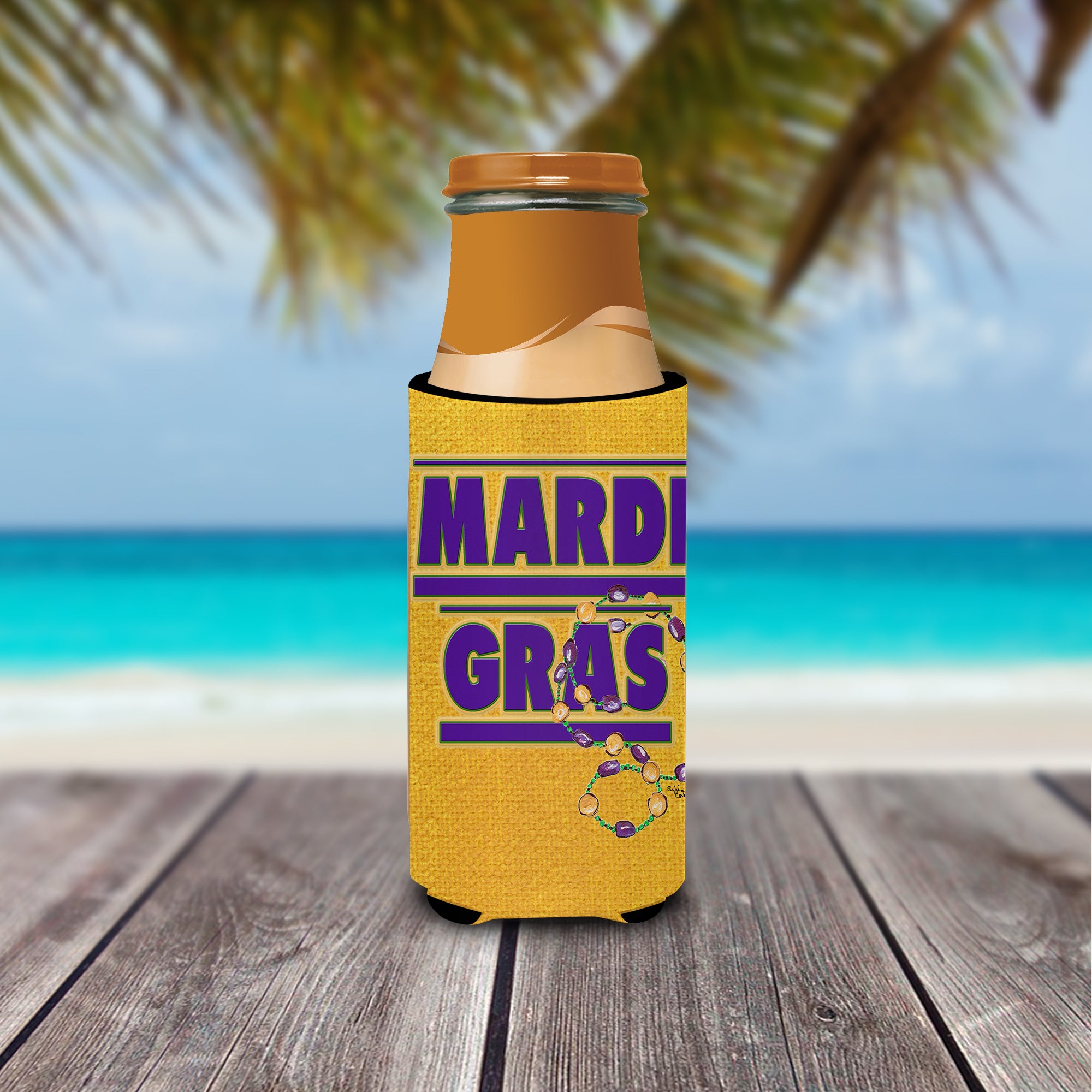 Mardi Gras Ultra Beverage Insulators for slim cans 8365MUK.