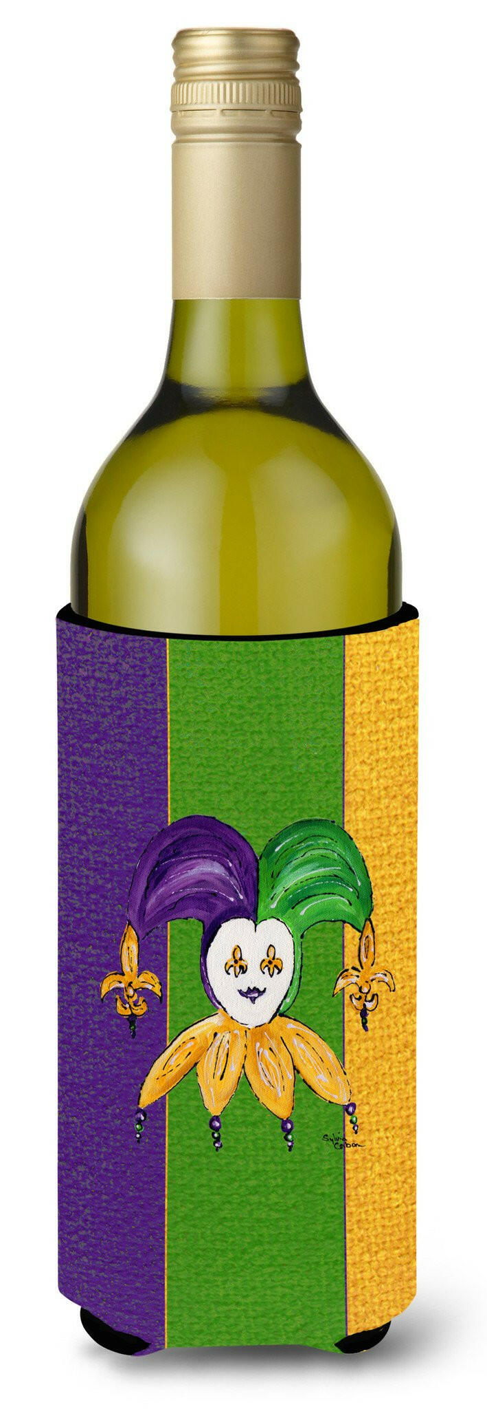 Jester Mardi Gras Wine Bottle Beverage Insulator Beverage Insulator Hugger by Caroline&#39;s Treasures