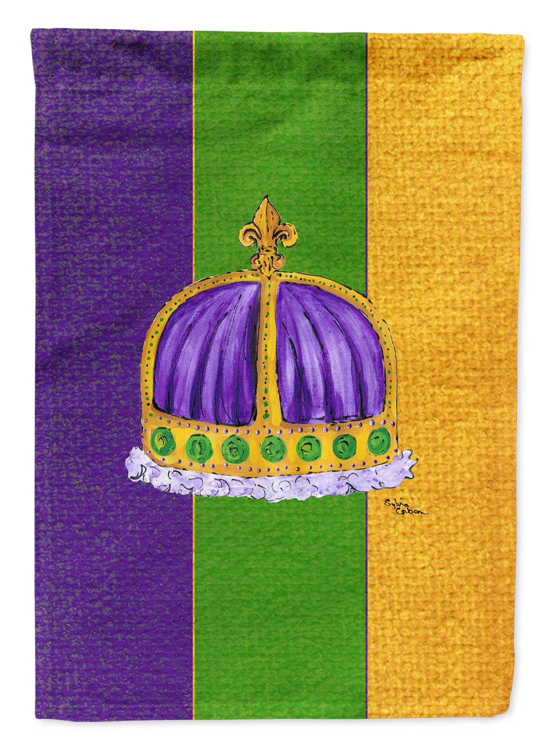 King&#39;s Crown Mardi Gras Flag Canvas House Size  the-store.com.