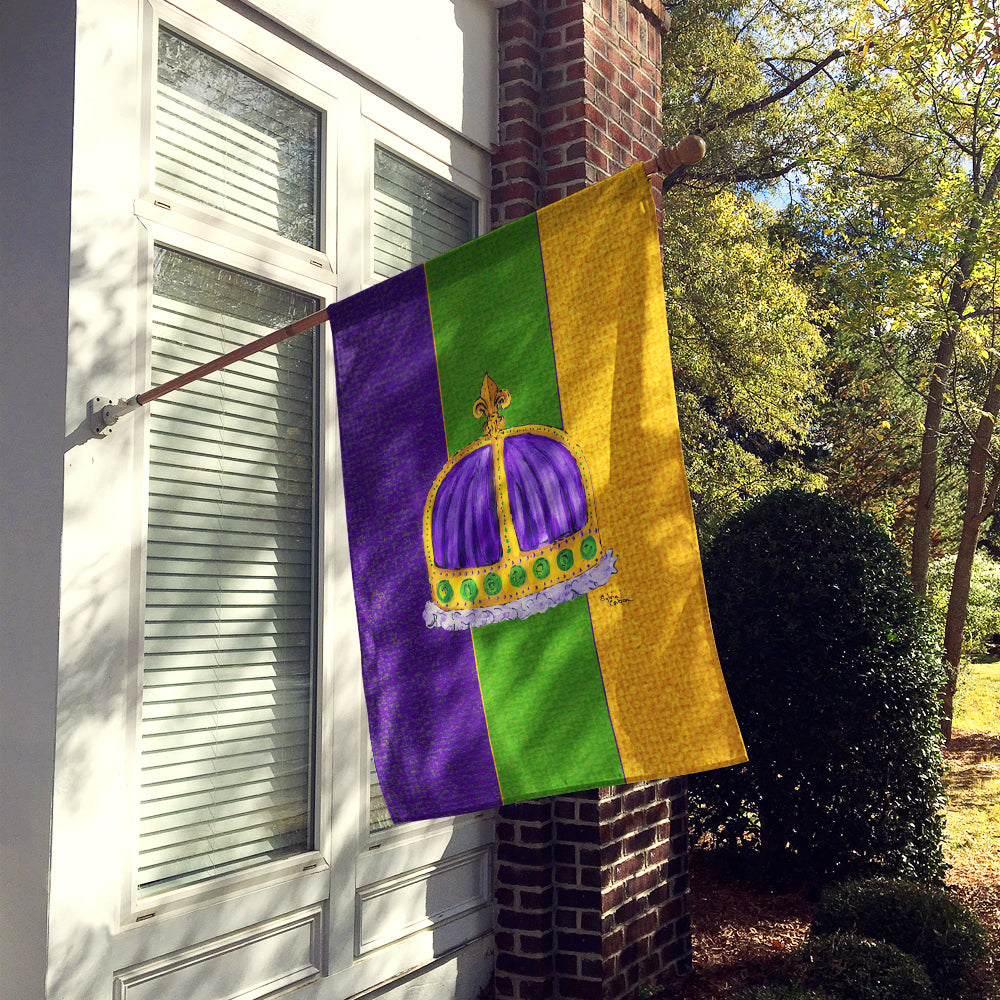 King's Crown Mardi Gras Flag Canvas House Size  the-store.com.