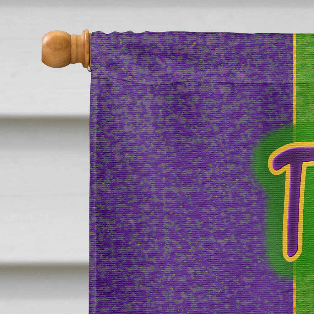 Mardi Gras Throw me Something Mister Flag Canvas House Size  the-store.com.