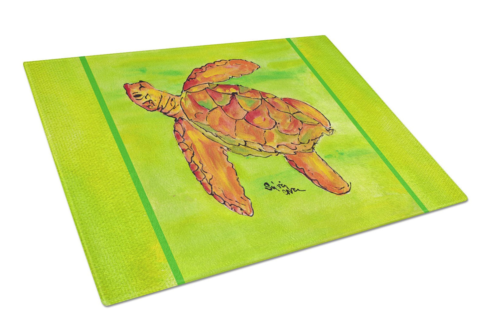 Turtle Glass Cutting Board Large by Caroline's Treasures