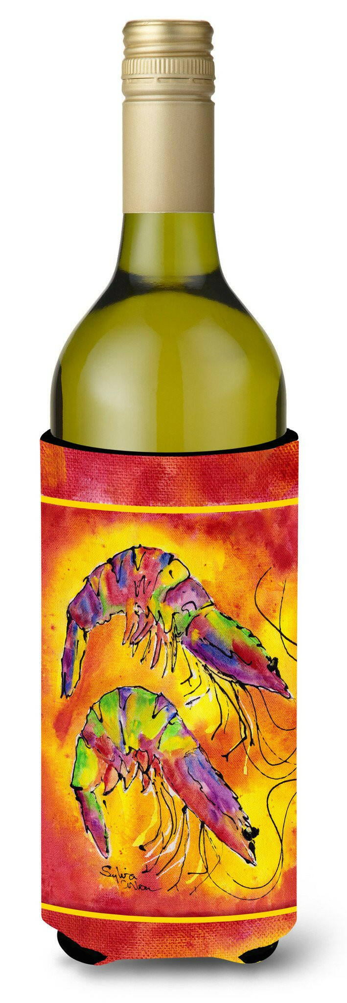 Shrimp Wine Bottle Beverage Insulator Beverage Insulator Hugger 8378LITERK by Caroline&#39;s Treasures
