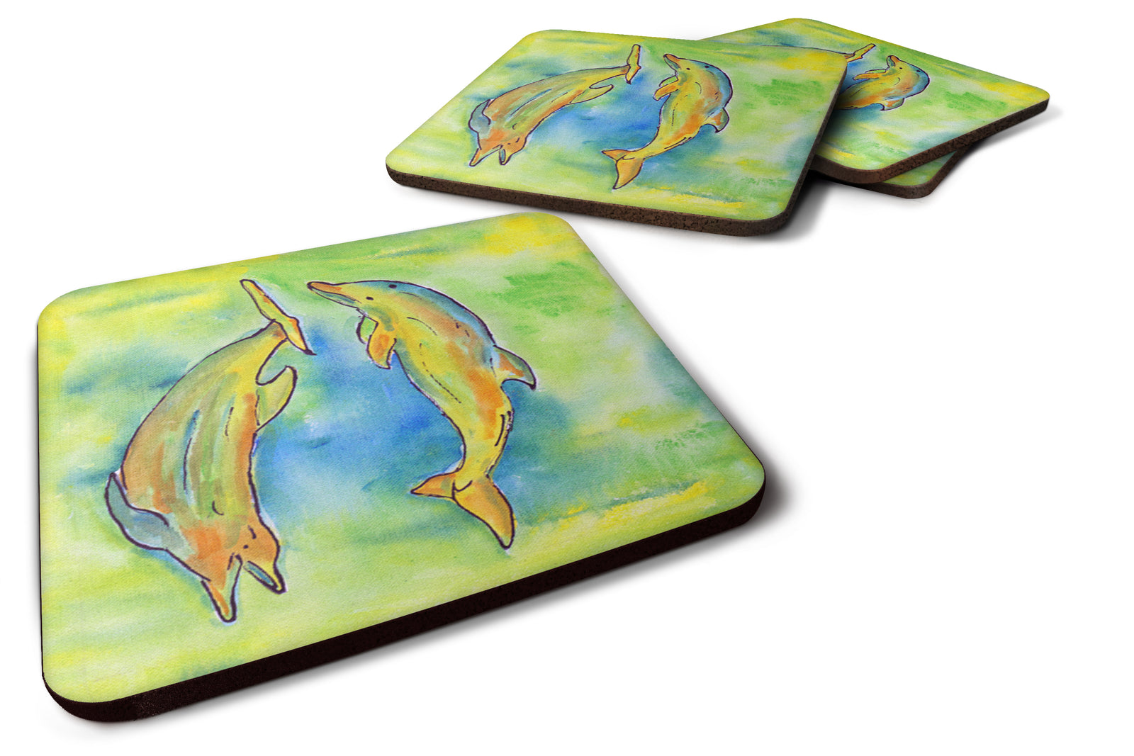 Set of 4 Dolphin Foam Coasters - the-store.com