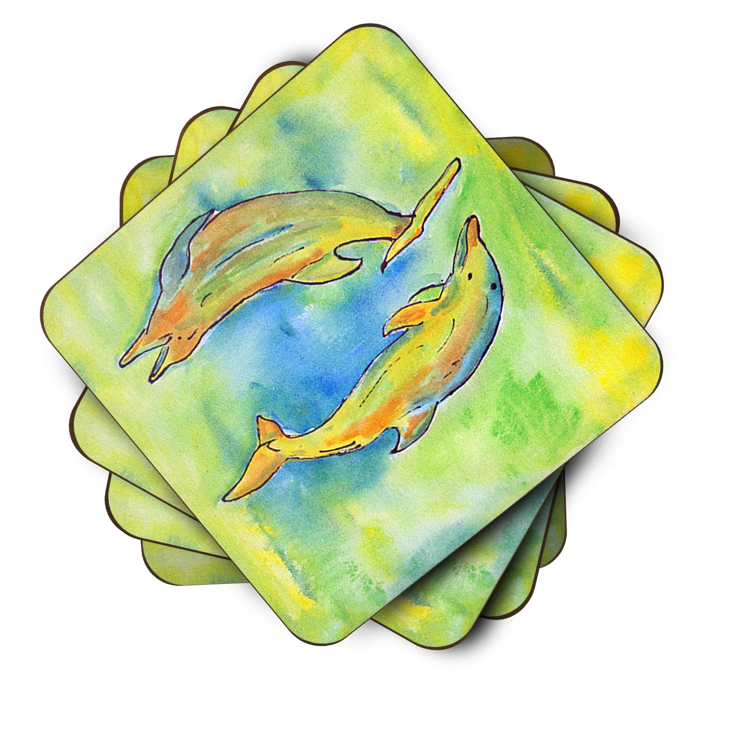 Set of 4 Dolphin Foam Coasters - the-store.com
